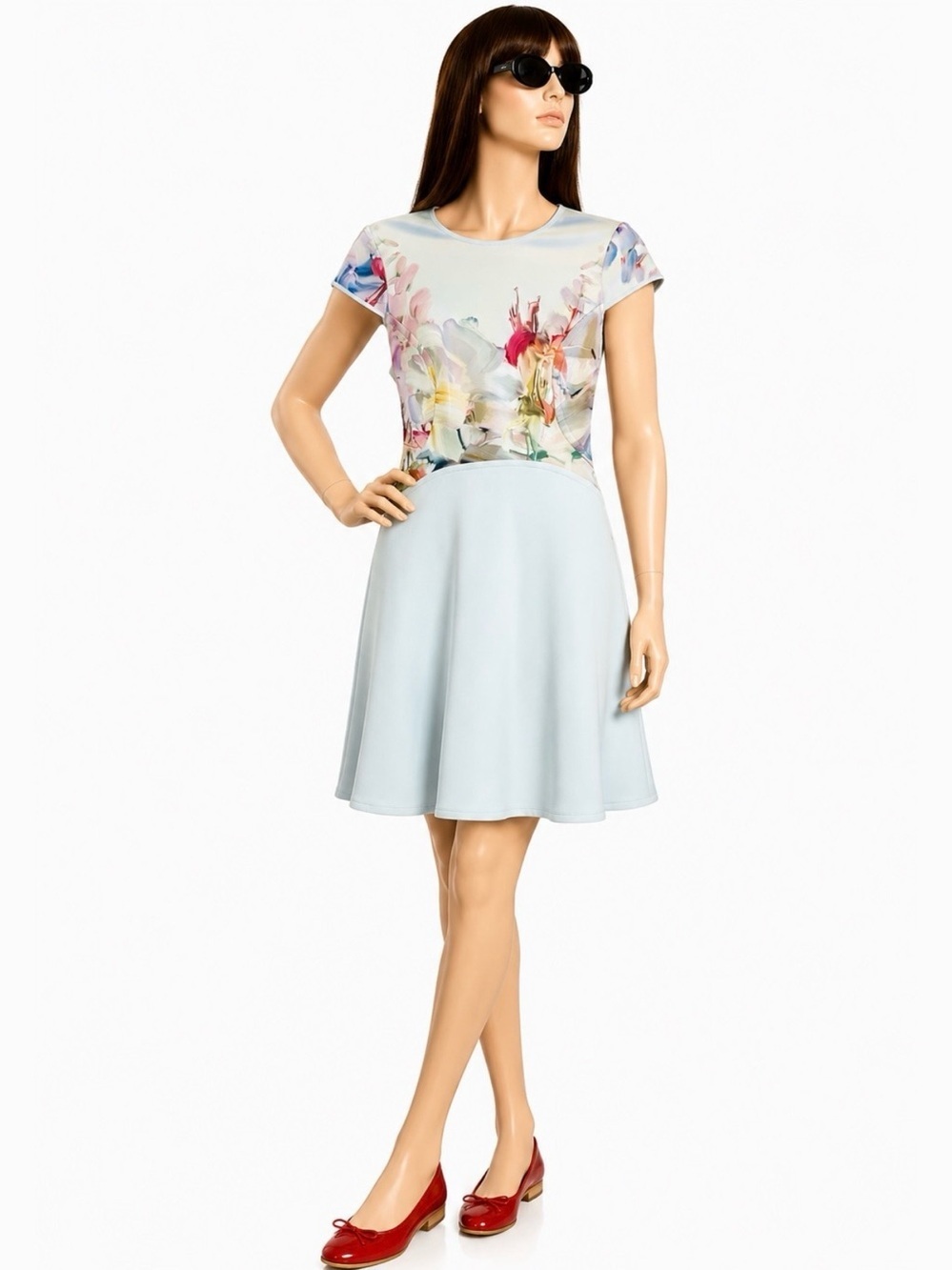 Ted Baker London Rivana Hanging Gardens Skater Dress | Mint | Size 1 (US 4)
